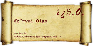 Árvai Olga névjegykártya