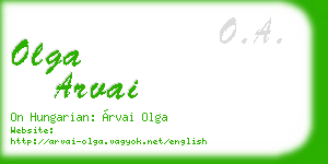 olga arvai business card